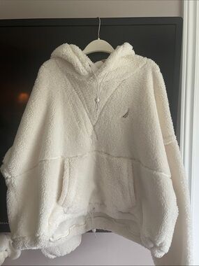 Nautica Cream Sherpa Hooded Pullover XXL